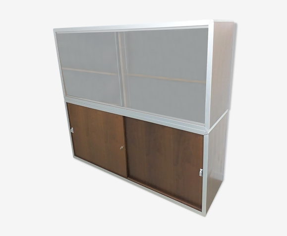 Double meuble de rangement de bureau design Ciolino années 70 vintage