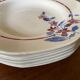 Saint Amand hollow plates decorated with red and blue flowers