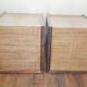 Pair of rattan and bamboo bedside tables, vintage