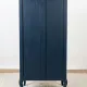 Seven-drawer nightstand in blue night, Louis XIV style.