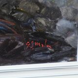 Contemporary Swedish oil painting on panel Gunnar S Malm 1960s