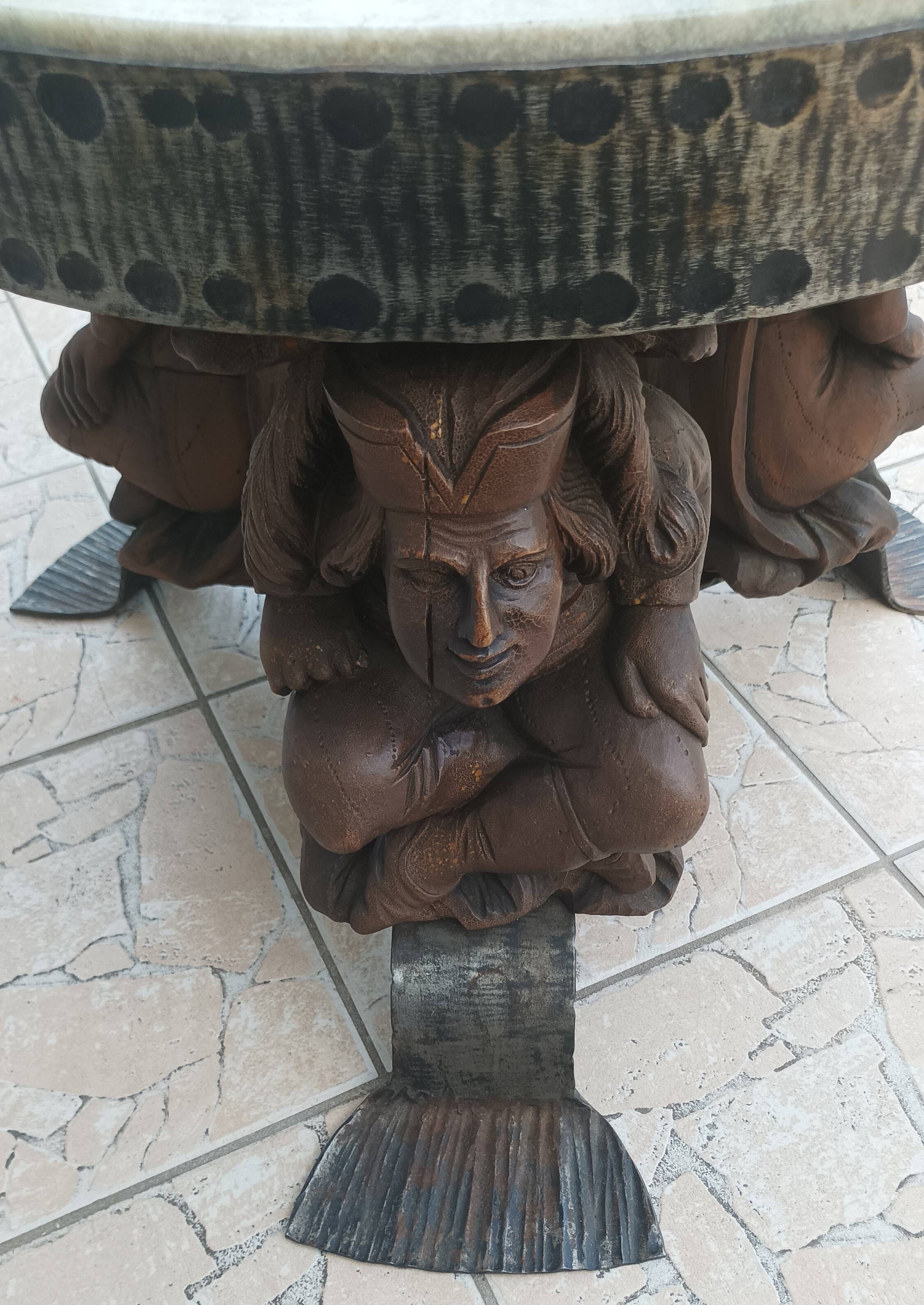 Jean-maurice rothschild (1902-1999) wrought iron and marble coffee table