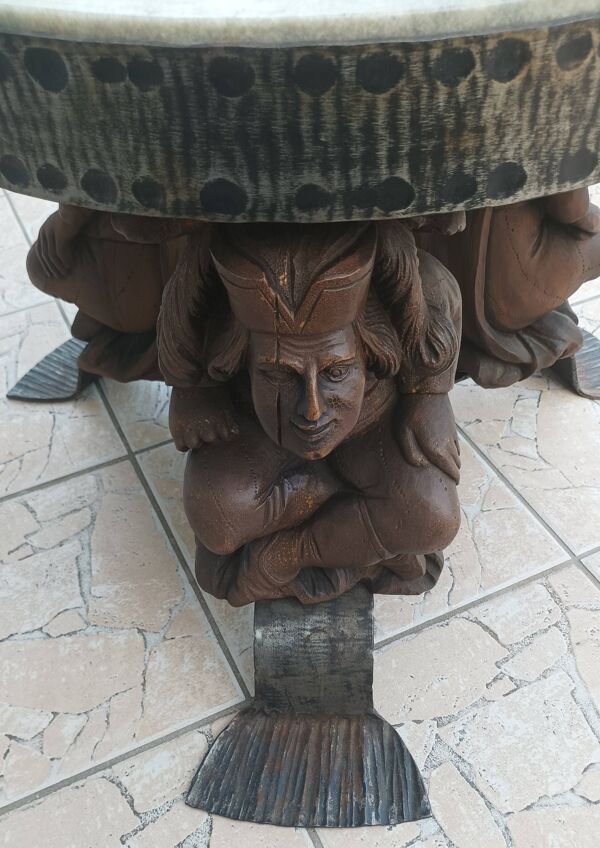 Jean-maurice rothschild (1902-1999) table basse en fer forgé et marbre