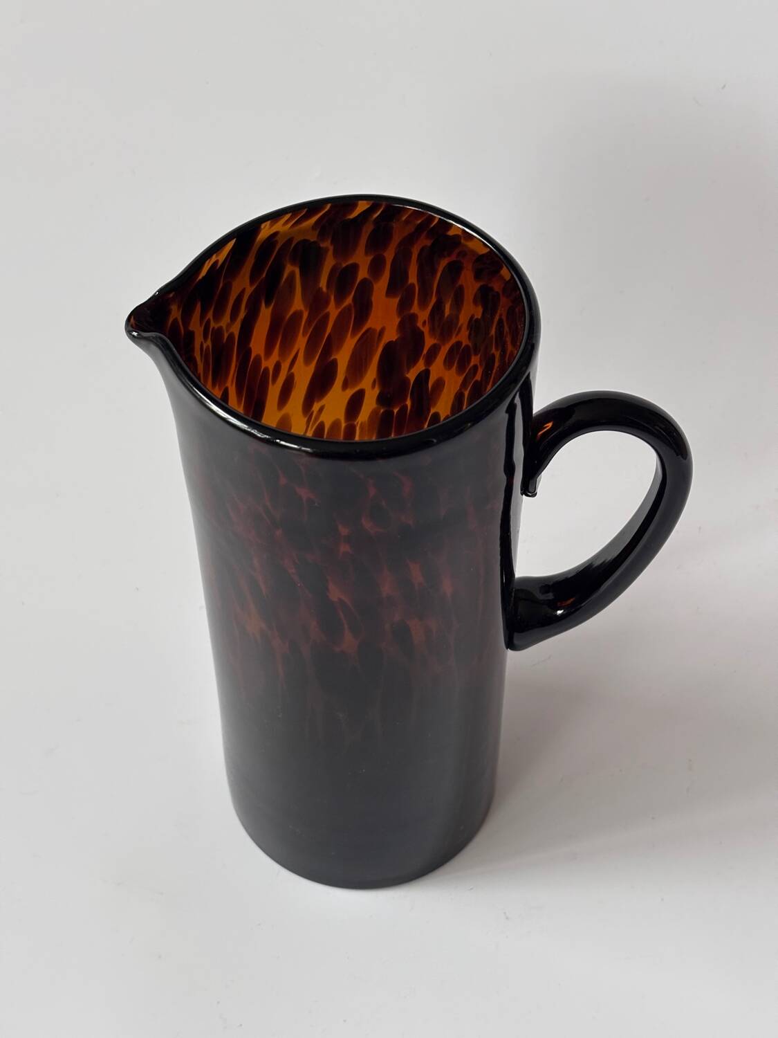 Dior Style Tortoiseshell Blown Glass Pitcher Vase