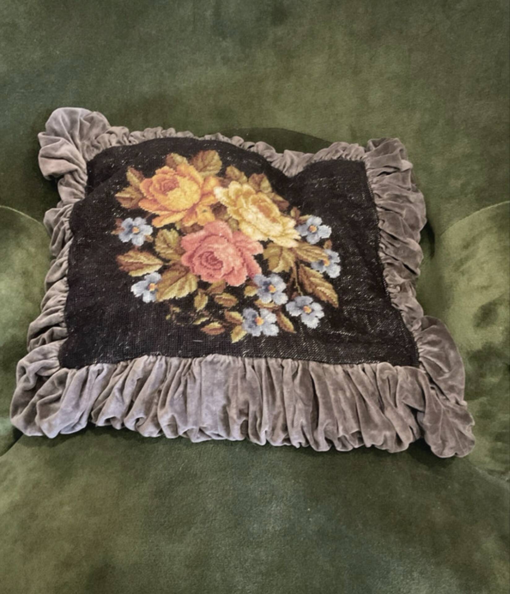 Vintage velvet cushion