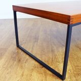 Large teak and metal coffee table