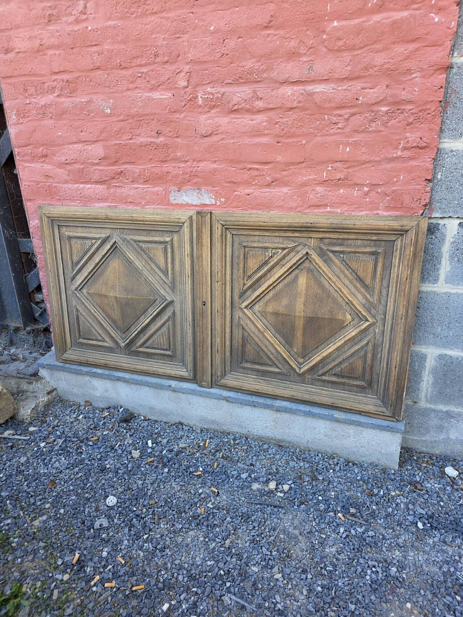 Pair of old solid oak doors