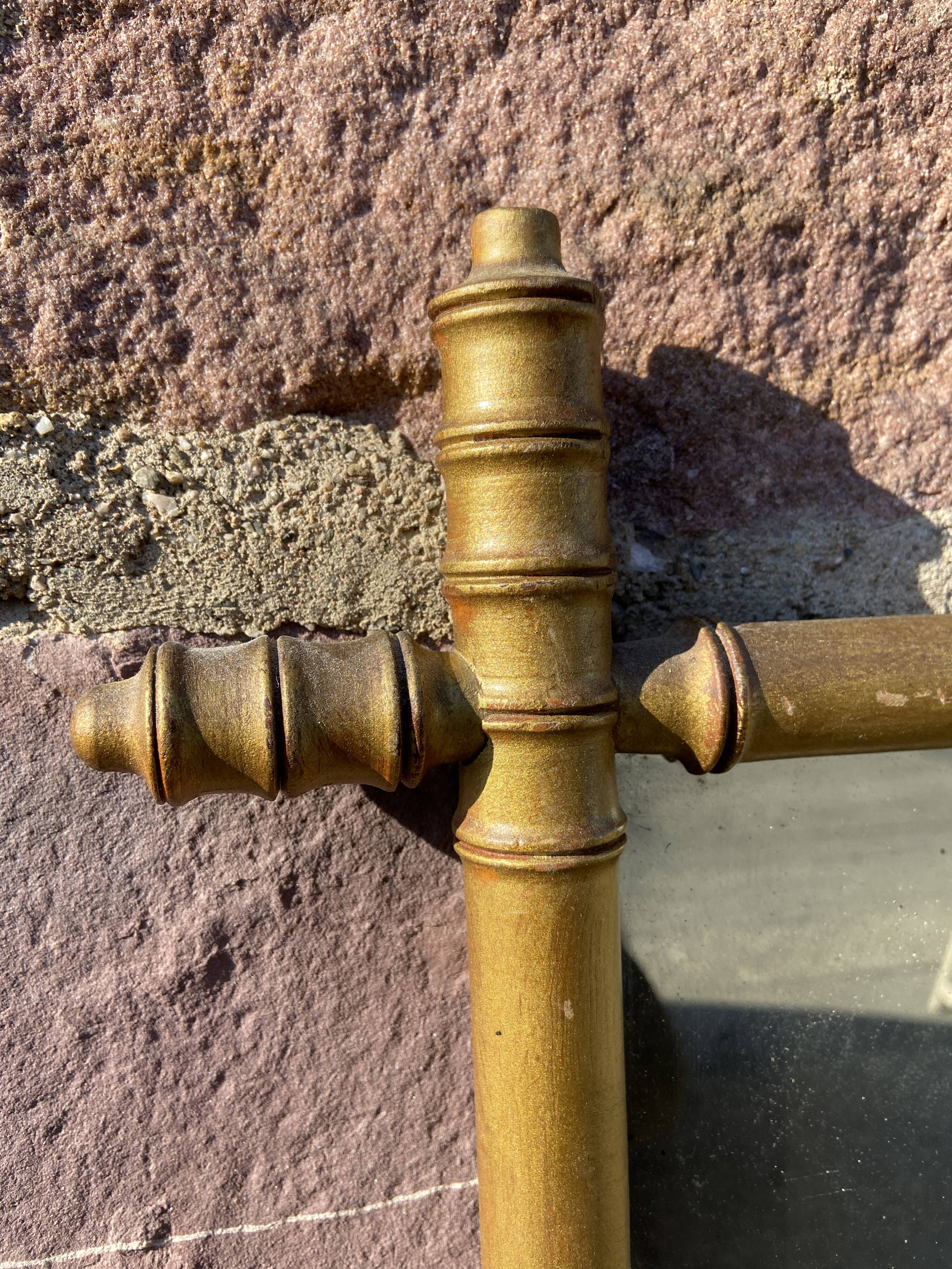 Mirror mirror vintage style Faux bamboo gilded, 58x42 cm