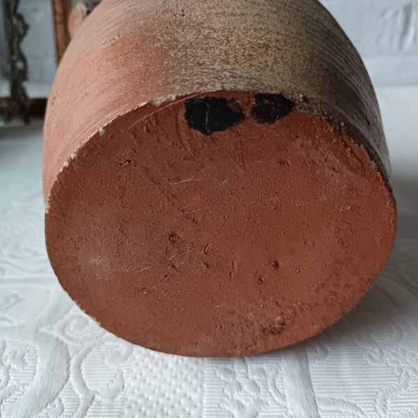 Bonbonne ancienne en grès beige marron France