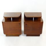 Set Of 2 Bauhaus Bedside Tables, Czechoslovakia 1950s