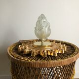 Brass table lamp and vintage torch globe
