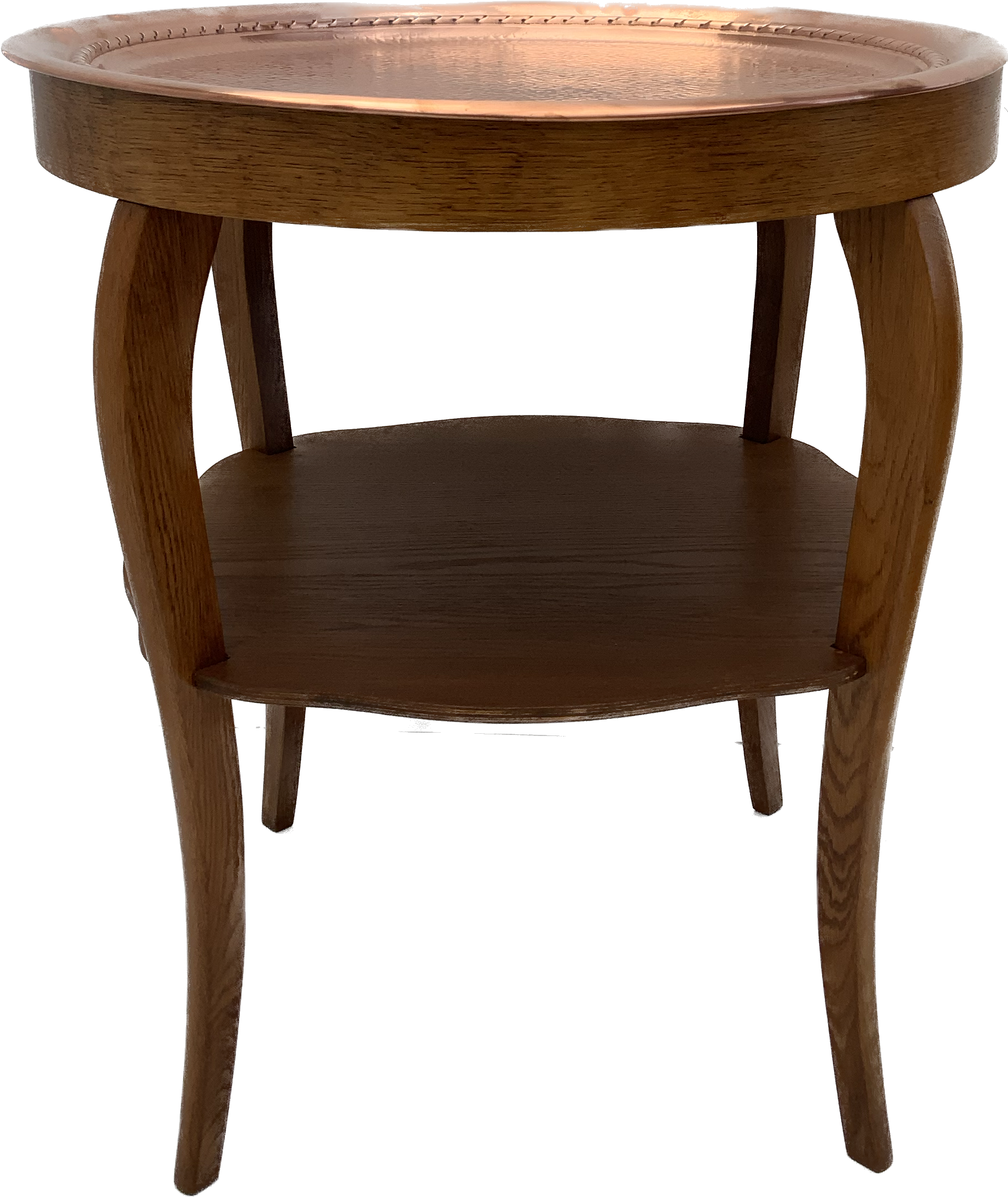Art deco side table, copper top 1930s