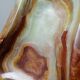 Large green onyx ashtray with free-form bands, vintage Italy, 50s-60s