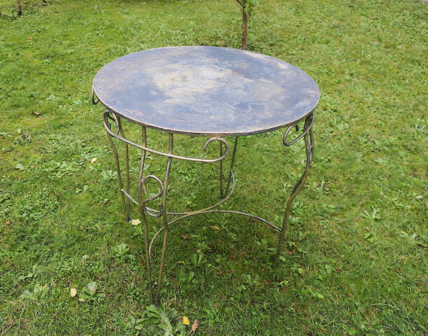 Mid century painted iron patio or garden table, 1960s