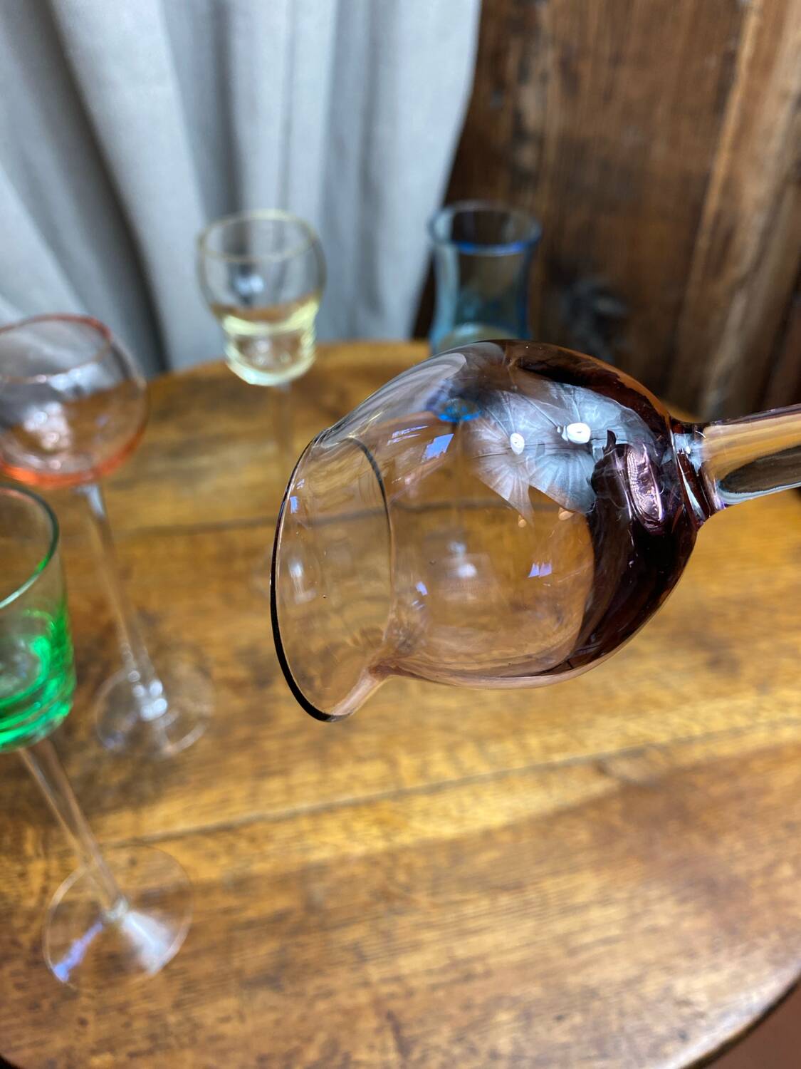 Blown glass liqueur glasses