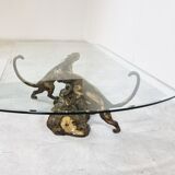 Bronze leopard coffee table, 1970s