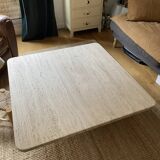 New square travertine table