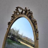 Miroir ovale de style Louis XVI vintage