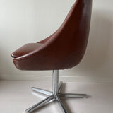 Swivel armchair 70s imitation leather