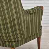 1960s, Danish armchair, green furniture wool, teak wood.