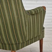 1960s, Danish armchair, green furniture wool, teak wood.