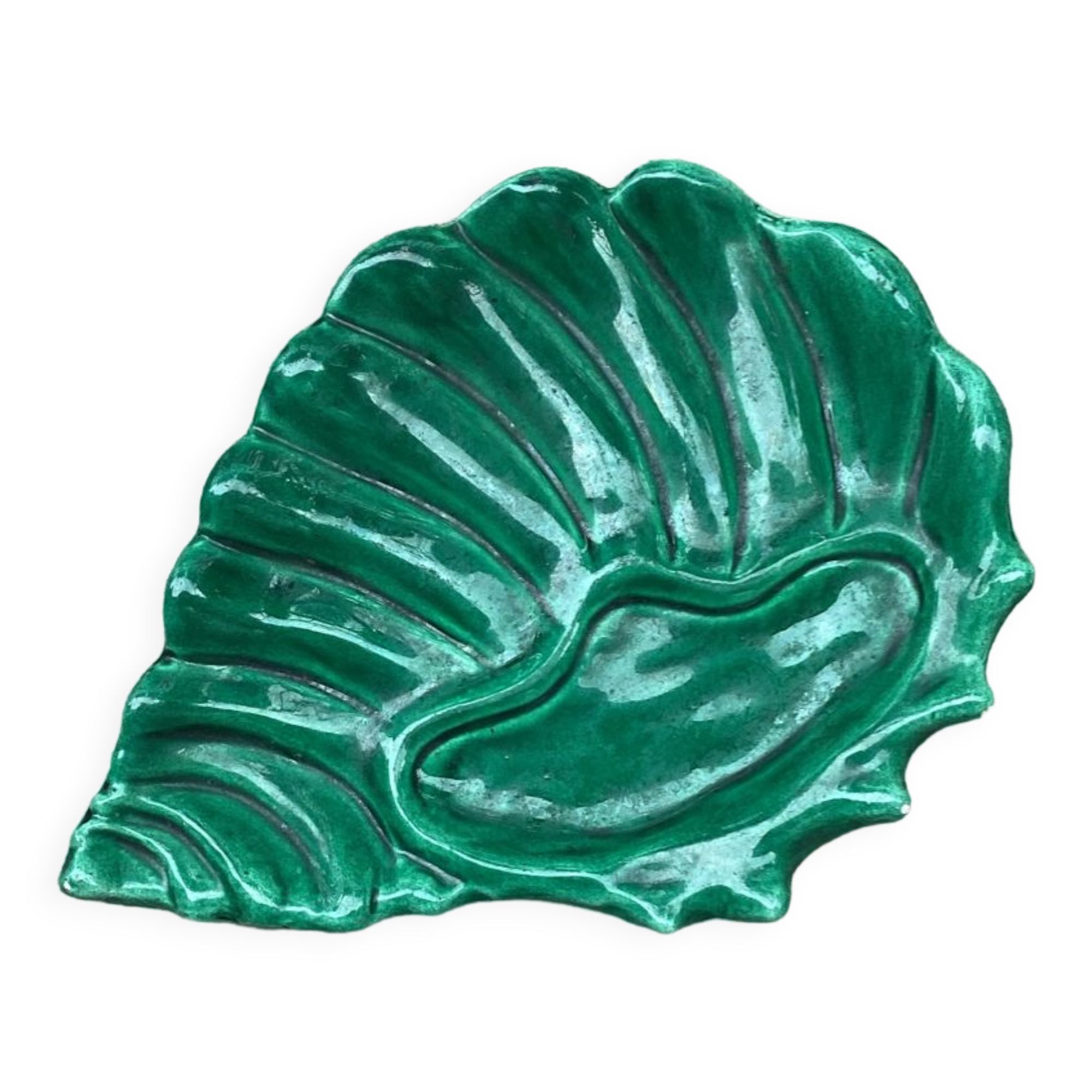 Vallauris green ceramic pocket tray