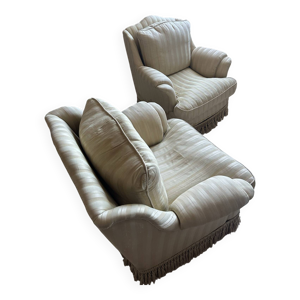 paire de fauteuils bergère - tissu