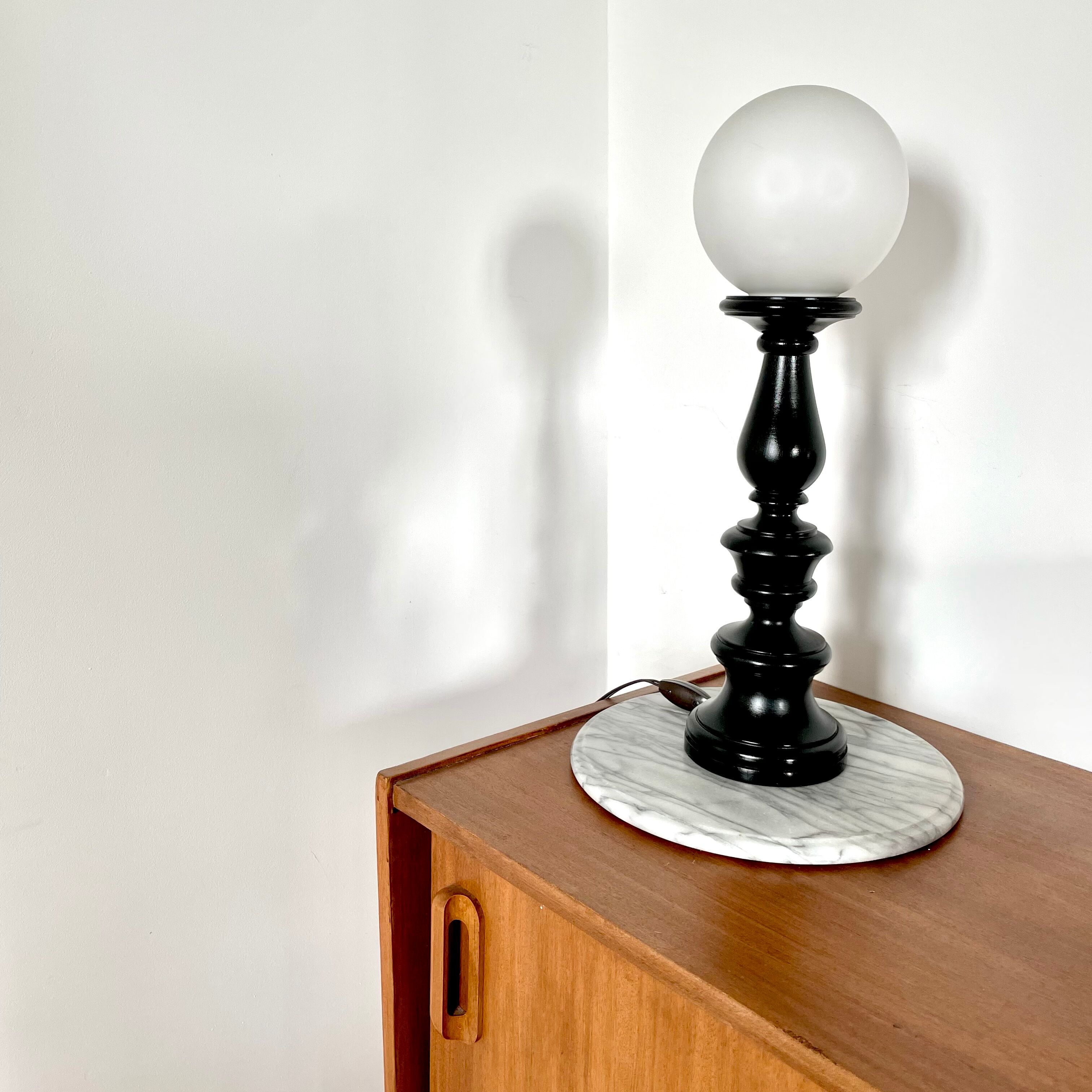 Black vintage wood lamp