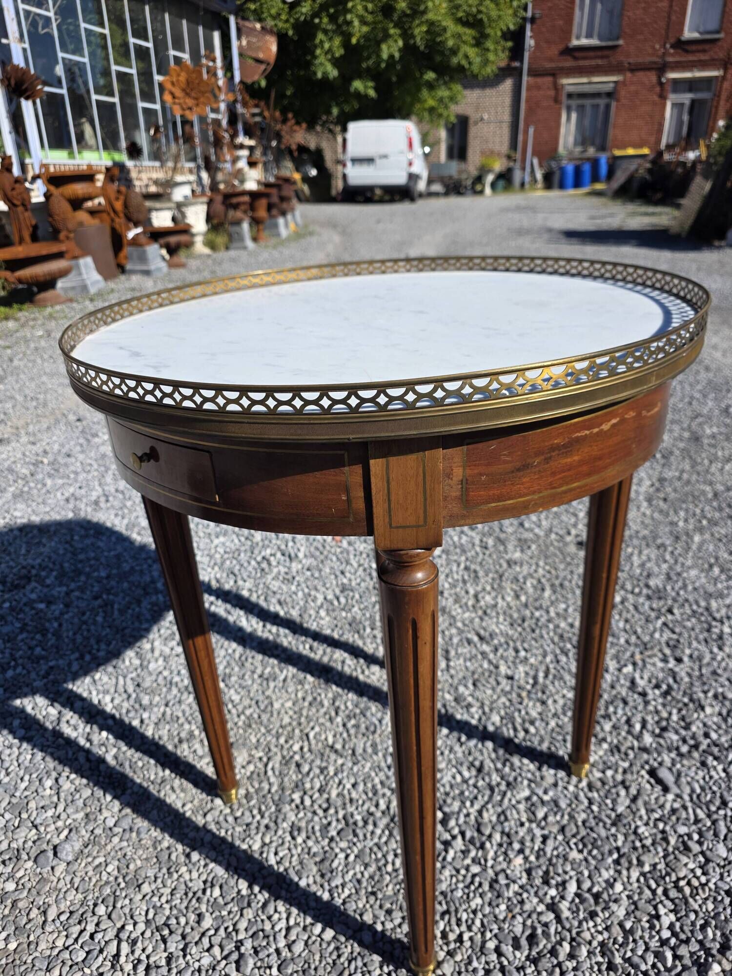 Louis XVI style bouillotte table in mahogany