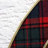 Vintage brass mirror in Scottish fabric