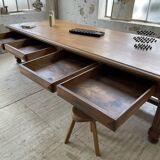 Solid walnut farmhouse castle table 1900 XXL
