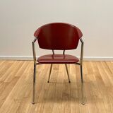 Suite of 8 designer leather chairs