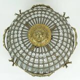 large 1960s CEILING LAMP glass crystal bronze hollywood regency style 1960s