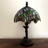 Tiffany lamp with bronze naiad base, 20th century