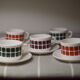 Vintage cups 70s square décor Pop Polka