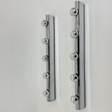 Set of 2 Targetti Sankey chrome wall lamps, 1970s