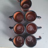 Set of 7 terracotta coffee cups