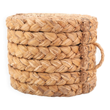 Cylindrical stool in woven fiber, 1970s