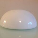 Half moon ceiling lamp in vintage white opaline 60/70s