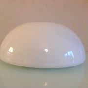 Half moon ceiling lamp in vintage white opaline 60/70s