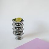 Lot de 4 coupes en inox basses 1970 9 X 5 cm