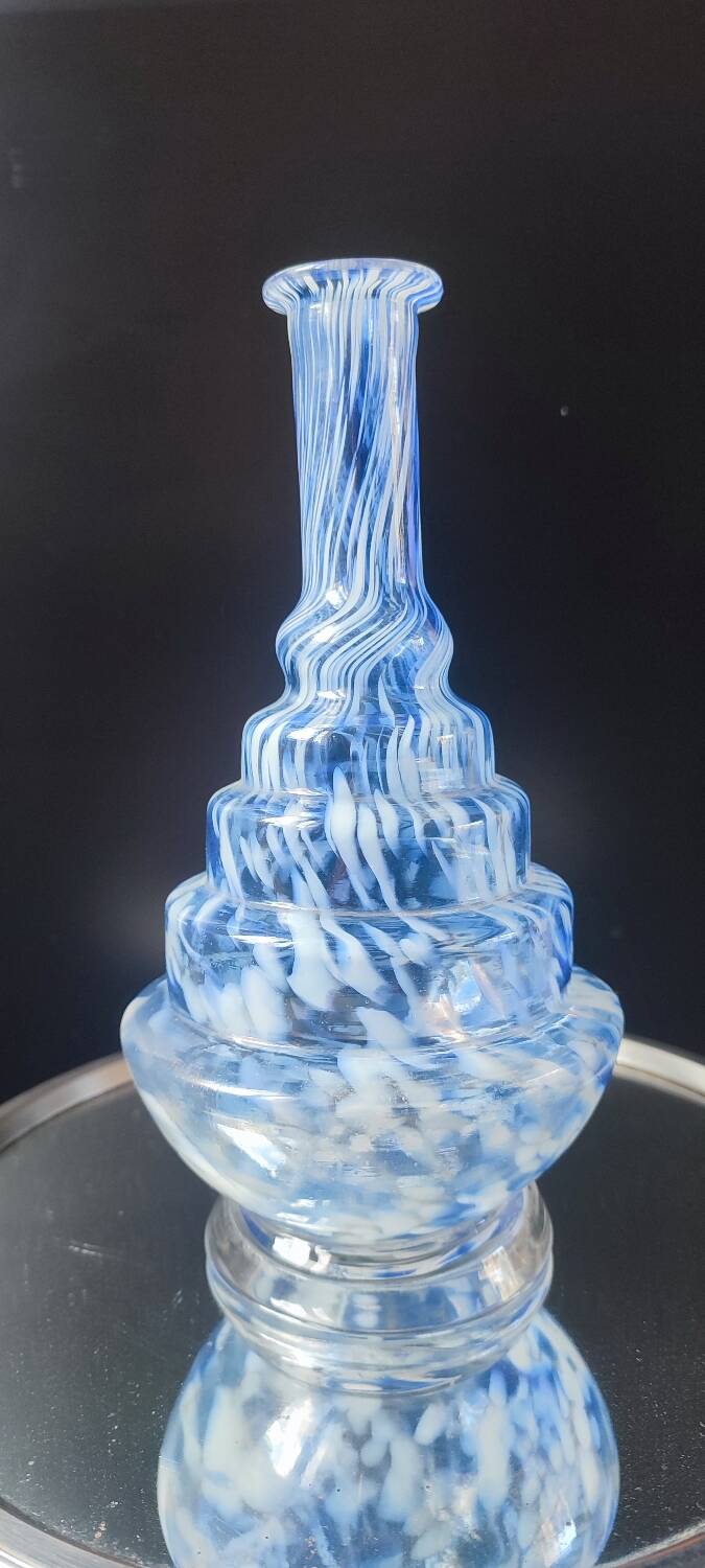 Blown glass bottle, Clichy glassworks, 20th century