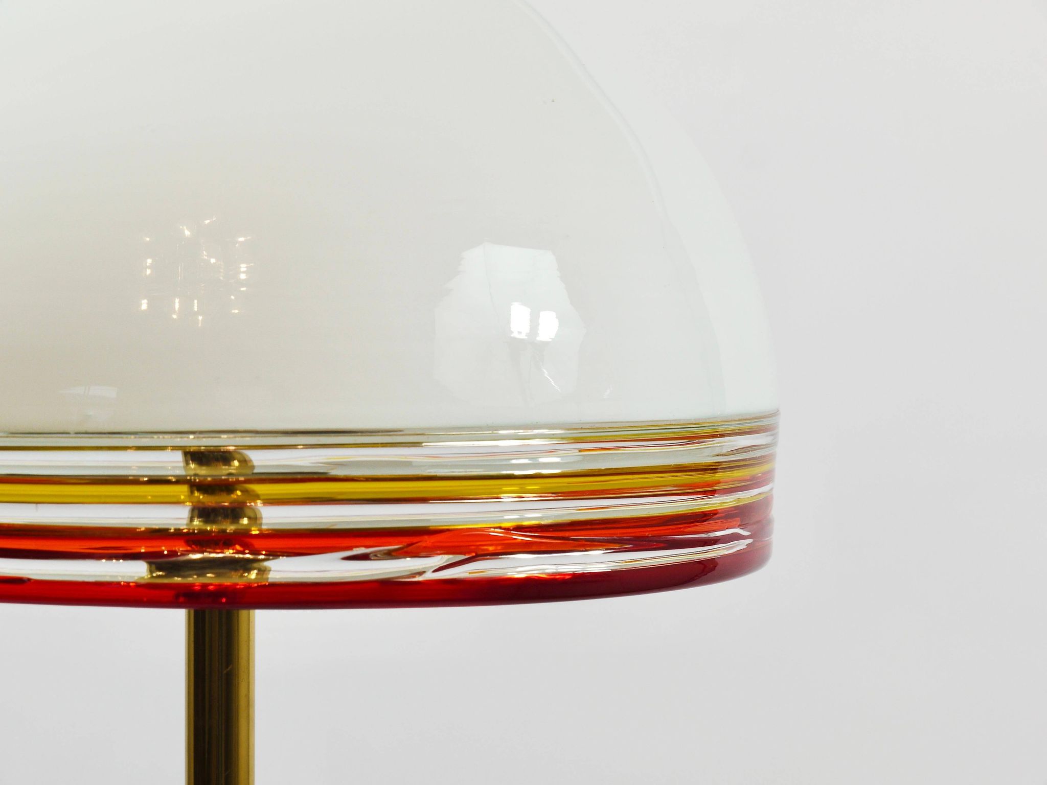 Roberto Pamio Febo floor lamp in marble, brass, and Murano glass by Leucos Italy.