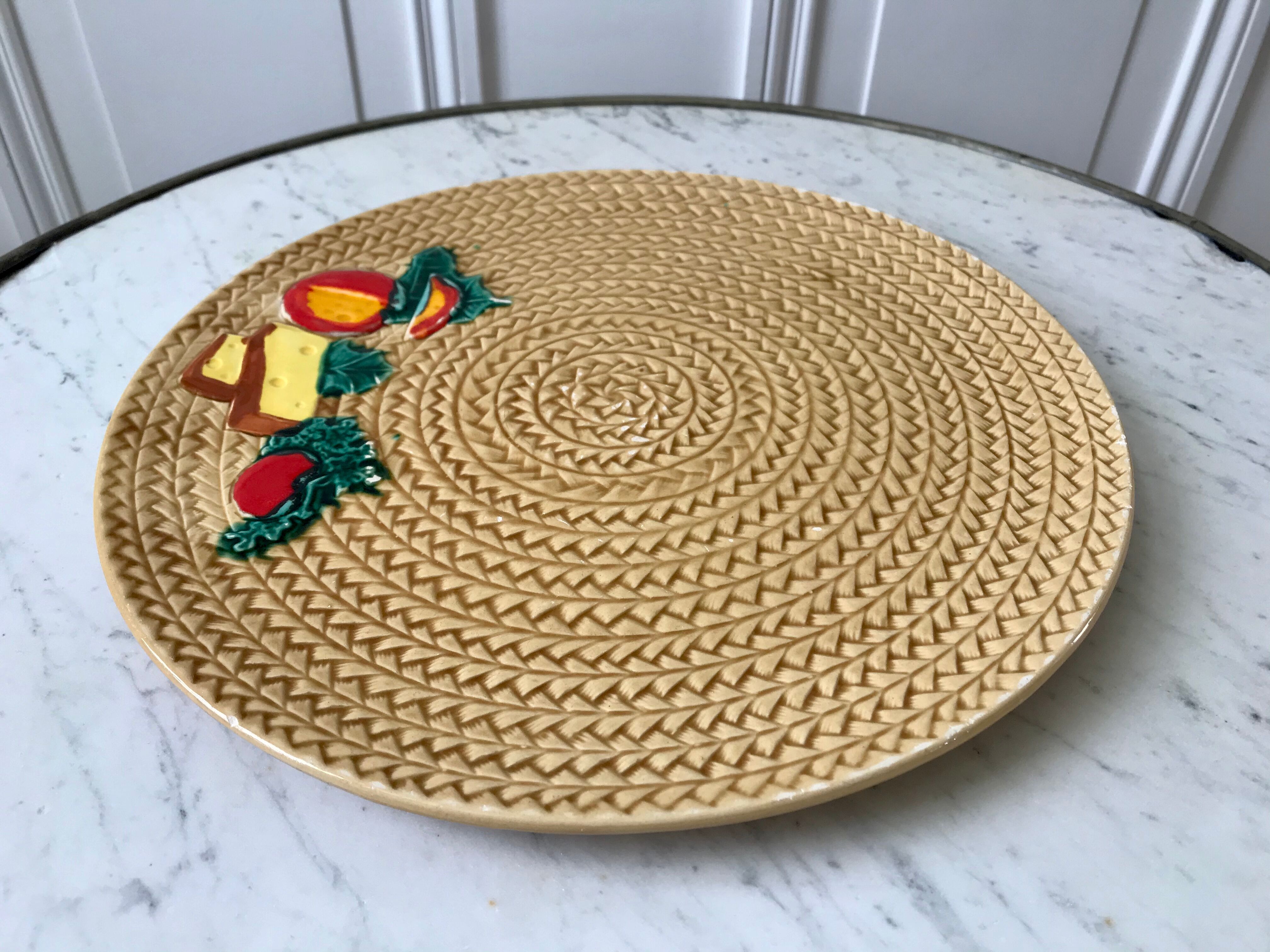 60s wicker style slurry cheese platter
