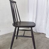 Chaise de salle à manger vintage en hêtre noir : style Ilmari Tapiovaara, scandinave