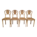 Set of 4 Napoleon III caned chairs