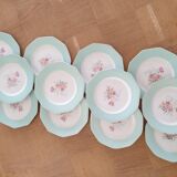 Set of 12 dessert plates in earthenware