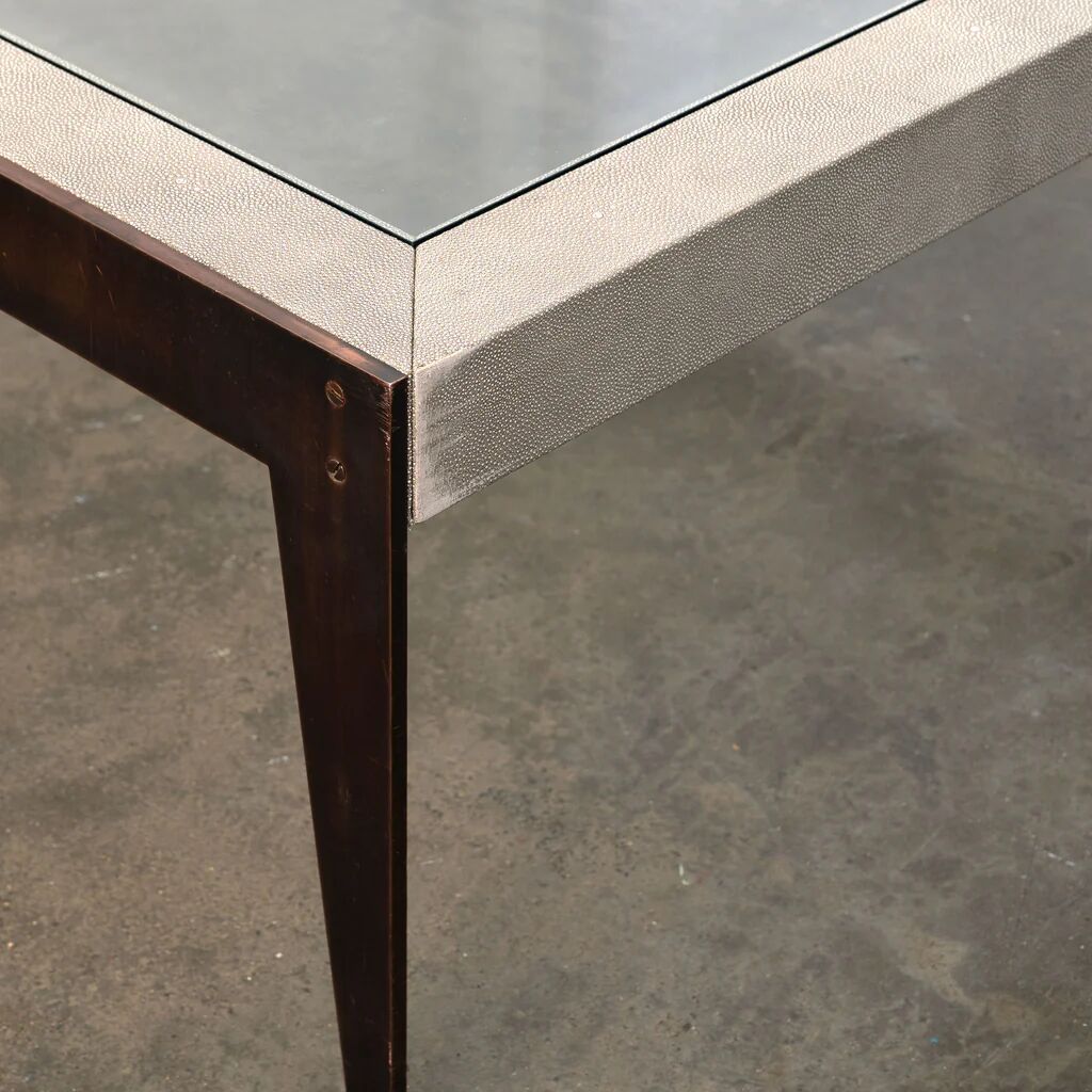 Bespoke shagreen and brass coffee table