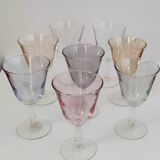 Verres à pieds colorés anciens