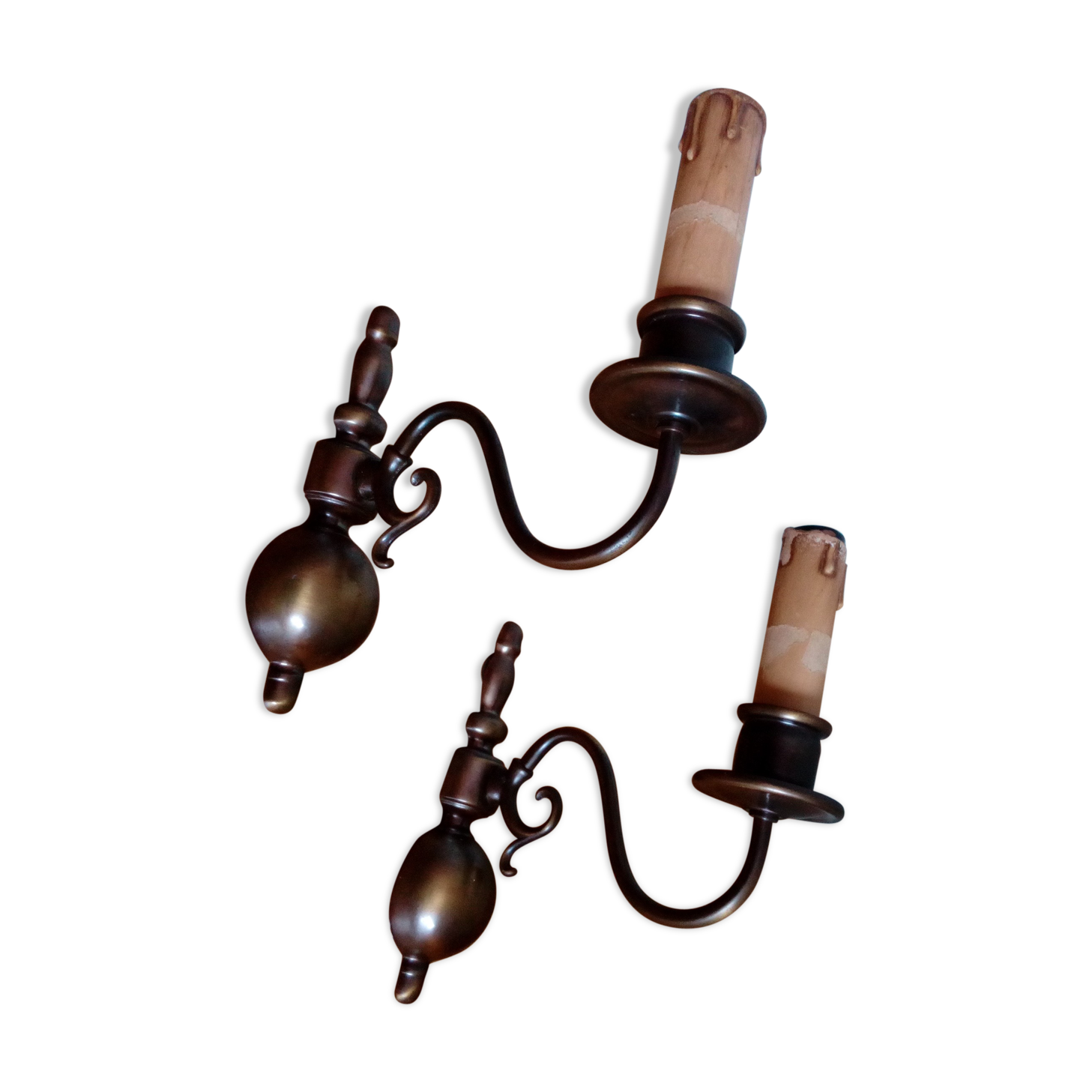 Wall light imitation candles bronze patinated